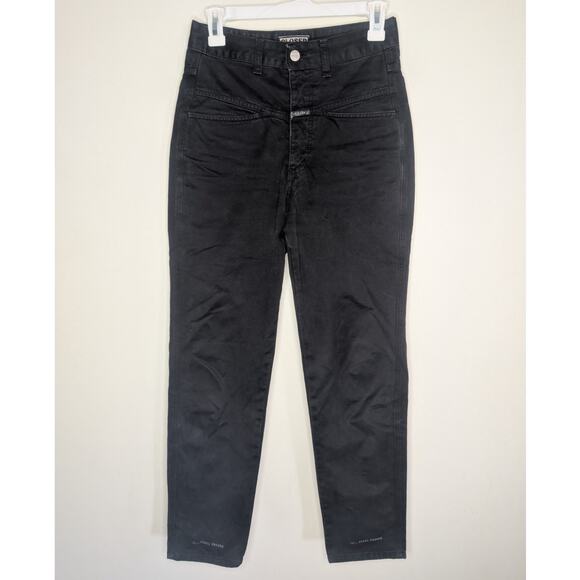 Closed Pedal Pusher High Waist Tapered Leg Jeans in Black, Size 42 - Picture 5 of 13